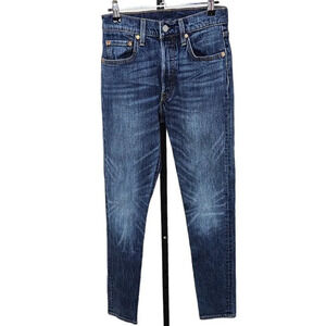 Levi's Womens 501 Skinny Jeans Button Fly High  Rise Blue Size 25